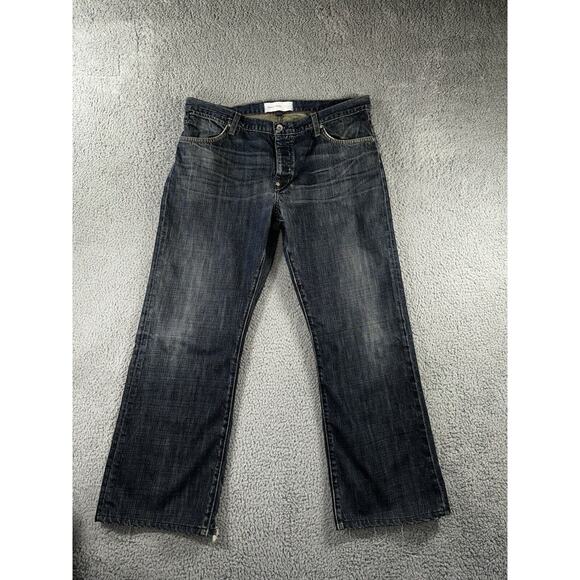 Paper Denim Cloth Jeans Men 38 Alec Relaxed Boot Cut Dark Wash Denim Pants - Picture 1 of 11